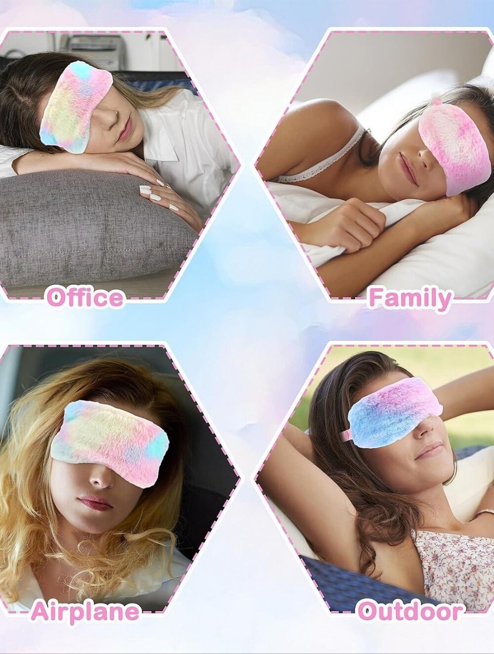 Tie Dye Plush Sleep Mask - Picture 4 of 8